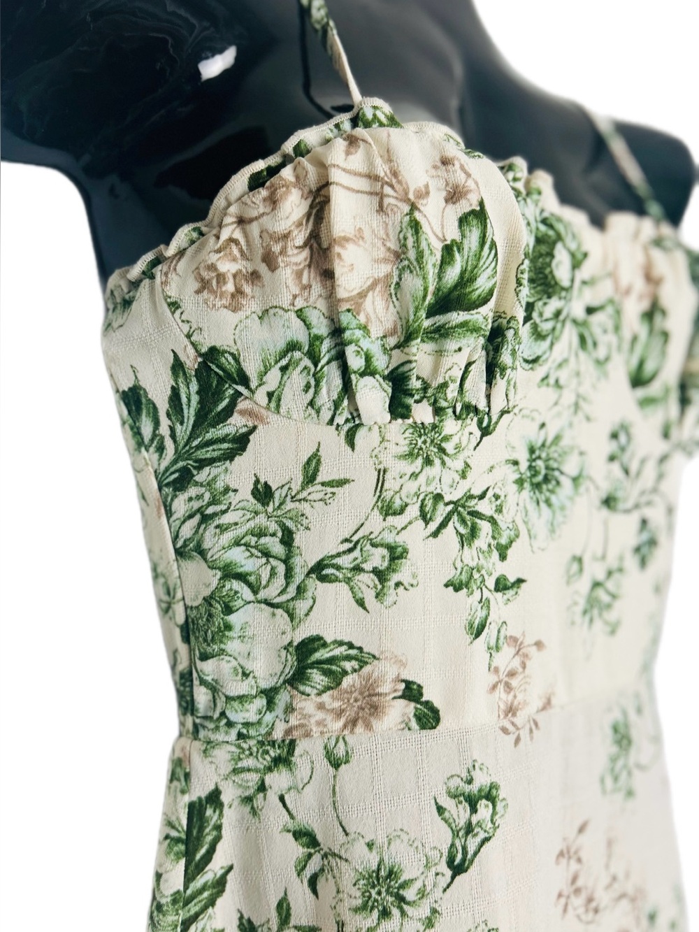 NWOT -Floral Botanical Bustier-style Midi Dress - Picture 8 of 17